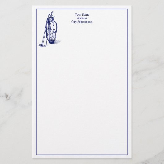 Papeterie Golf Sac Golf Club Bleu (Devant)