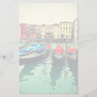 Gondolas Sur Grand Canal, Venise, Italie. Retro