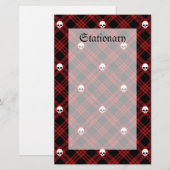 Papeterie Gothique Crâne Tartan Plaid (Devant / Derrière)