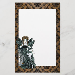 Papeterie gothique de fée de papillon de couture