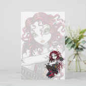 Papeterie gothique de fée de tatouage de rose (Debout devant)