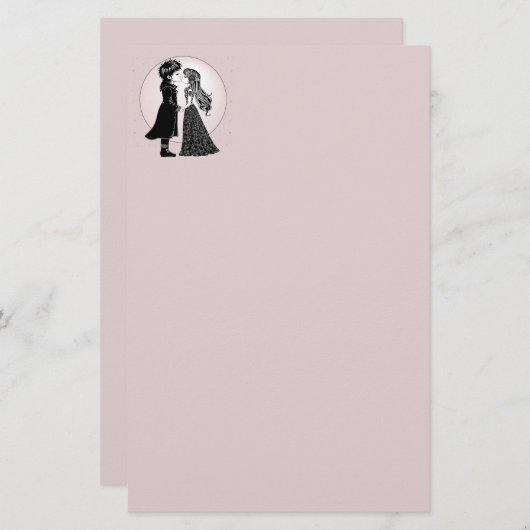 Papeterie Gothique Emo Enfants Kiss Valentine's Day (Devant / Derrière)