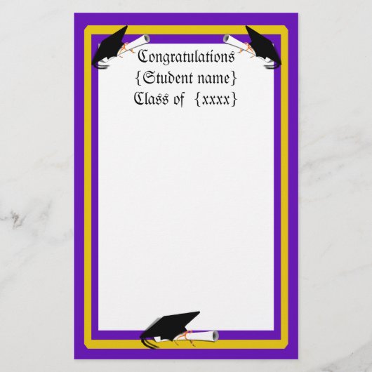 Papeterie Grad Casquette Tilt & Diplôme avec couleurs violet (Devant)