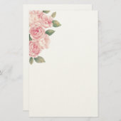 Papeterie Grands roses rose-clair comme décoration (Devant / Derrière)