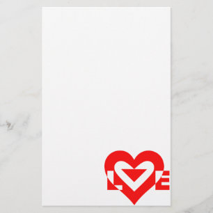 Papeterie Graphique d'amour cool, Rouge