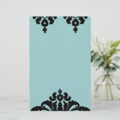 Papeterie Graphisme Noir Sur Aqua Bleu Moderne Transition (Debout devant)