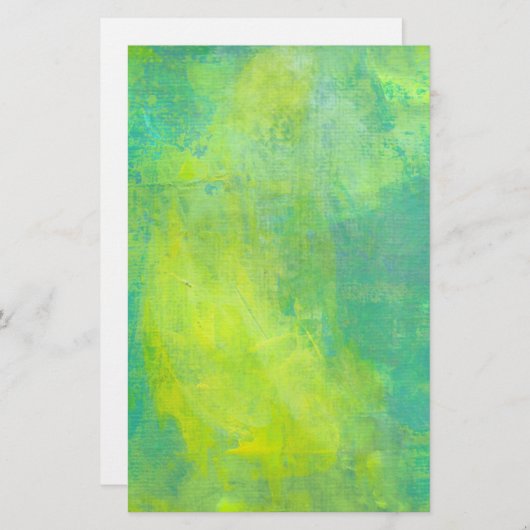 Papeterie Gras Bright Abstract Design en vert et jaune (Devant / Derrière)