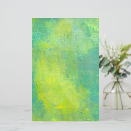 Papeterie Gras Bright Abstract Design en vert et jaune (Debout devant)