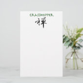 Papeterie Grasshopper avec le symbole "Zen" (Debout devant)