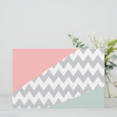Papeterie Gray Chevron Mint et Coral (Debout devant)