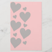 Papeterie Gray hearts on a rose background (Devant)