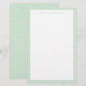 Papeterie Green Gingham Plaid (Devant / Derrière)