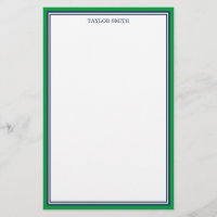 Green & Navy Blue Borders Ajouter votre nom