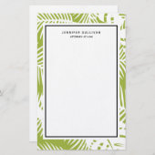 Papeterie Green Palm Feuille Rainforest Motif (Devant / Derrière)