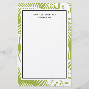 Papeterie Green Palm Feuille Rainforest Motif