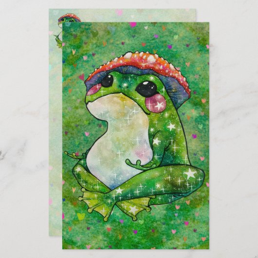 Papeterie Grenouille nommée Clover (Devant / Derrière)