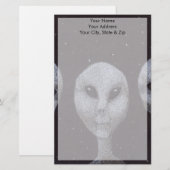 Papeterie Gris Alien (Devant / Derrière)