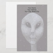 Papeterie Gris Alien (Devant / Derrière)