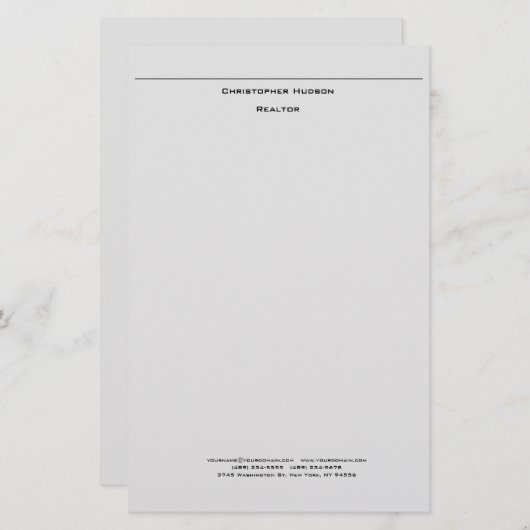 Papeterie Gris clair professionnel Simple clair (Devant / Derrière)