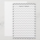 Papeterie Gris foncé motif chevron zig-zag blanc (Devant / Derrière)