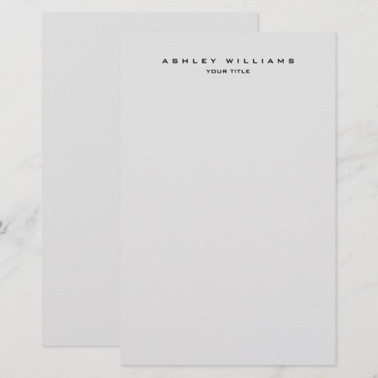 Papeterie Gris moderne professionnel plain unique (Devant / Derrière)