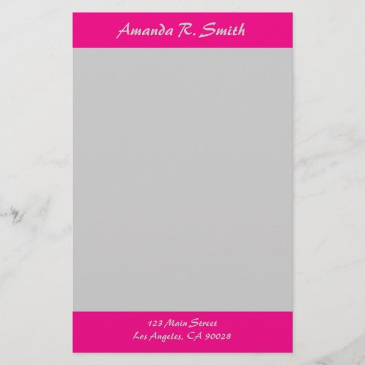 Papeterie Gris rose clair simple (Devant)