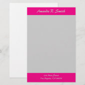 Papeterie Gris rose clair simple (Devant / Derrière)