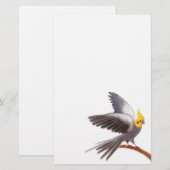 Papeterie grise de Cockatiel (Devant / Derrière)