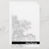 Papeterie grise de silhouette d'arbre (Devant / Derrière)