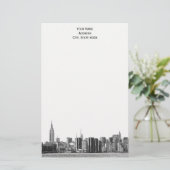 Papeterie Grise Noire Skyline Etch 01 NYC (Debout devant)