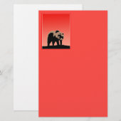 Papeterie Grizzly Bear au coucher du soleil - Art original d (Devant / Derrière)