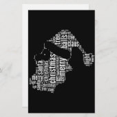 Papeterie Gros Noir Blanc Joyeux Noël Père Noël Typographie (Devant / Derrière)