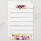 Papeterie Groupes de fleurs pourpres dessus et bas (Devant / Derrière)