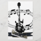 Papeterie Guitare et notes musicales (Devant)