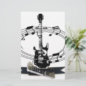 Papeterie Guitare et notes musicales (Debout devant)