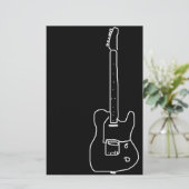 Papeterie guitare noire et blanche (Debout devant)