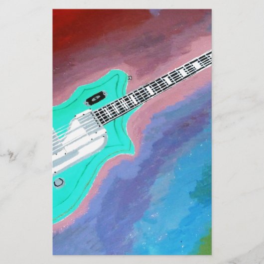 Papeterie Guitare verte (Devant)
