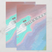 Papeterie Guitare verte (Devant / Derrière)