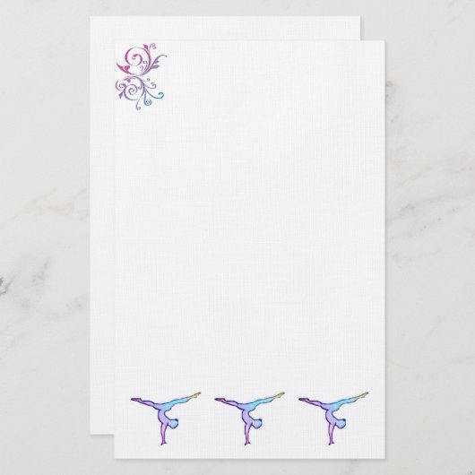 Papeterie gymnaste fait sur commande stationnaire (Devant / Derrière)