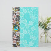 PAPETERIE HAIKU/BLACK WHITE SPRING FLEURS BLEU GEM MONOGRAM (Debout devant)