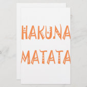 Papeterie Hakuna Matata - Art Tribal Africain (Devant / Derrière)