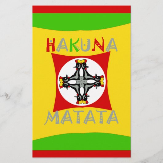 Papeterie Hakuna Matata Fun Rasta Couleurs : Vibrant et sans (Devant)