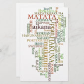 Papeterie Hakuna Matata Global Word Cloud Art (Devant / Derrière)