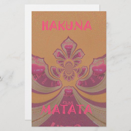 Papeterie Hakuna Matata Joyeux Noël joli coeur design (Devant / Derrière)