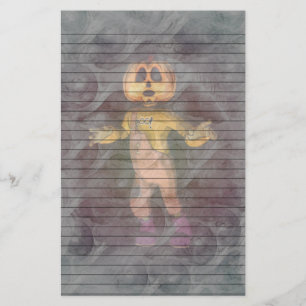 Papeterie Halloween Citrouille2 Stationery-lignes optionnell
