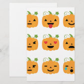 Papeterie halloween citrouille emojis (Devant / Derrière)