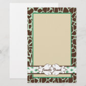 Papeterie Hanche et poster de animal chic : Vert (Devant / Derrière)