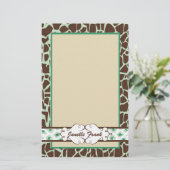 Papeterie Hanche et poster de animal chic : Vert (Debout devant)