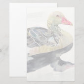 Papeterie Hand Draw Watercolor Bird, Duck (Devant / Derrière)