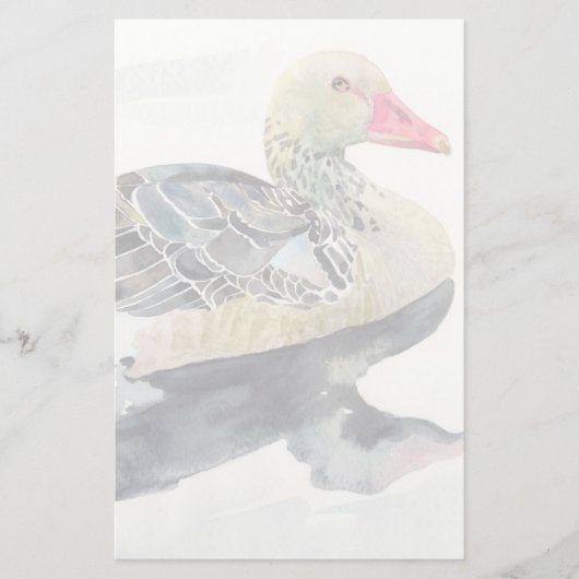 Papeterie Hand Draw Watercolor Bird, Duck (Devant)